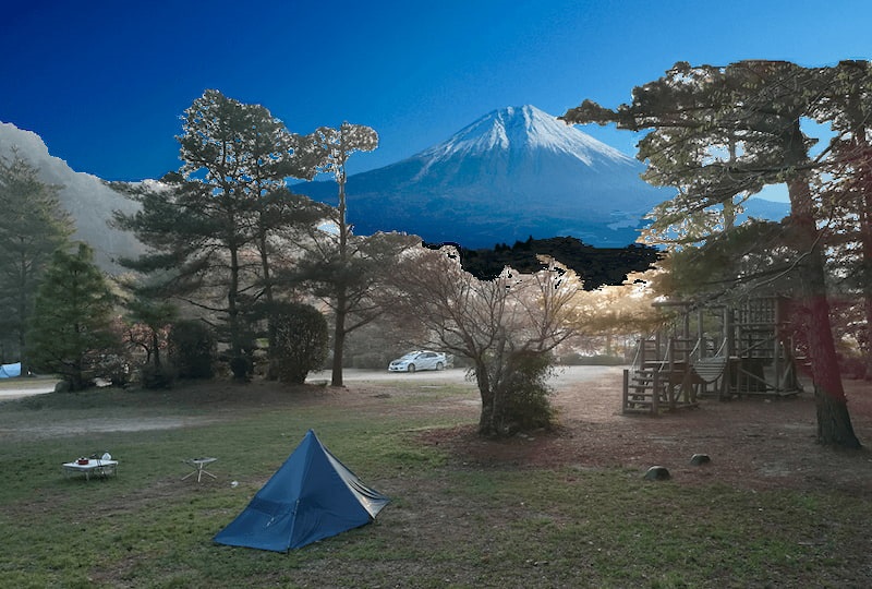 岩倉に富士山